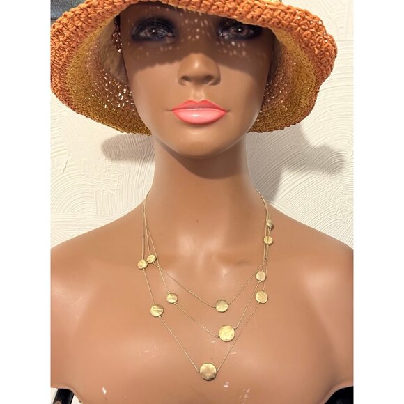 Triple Layered Matte Discs Necklace - Picture 6 of 6